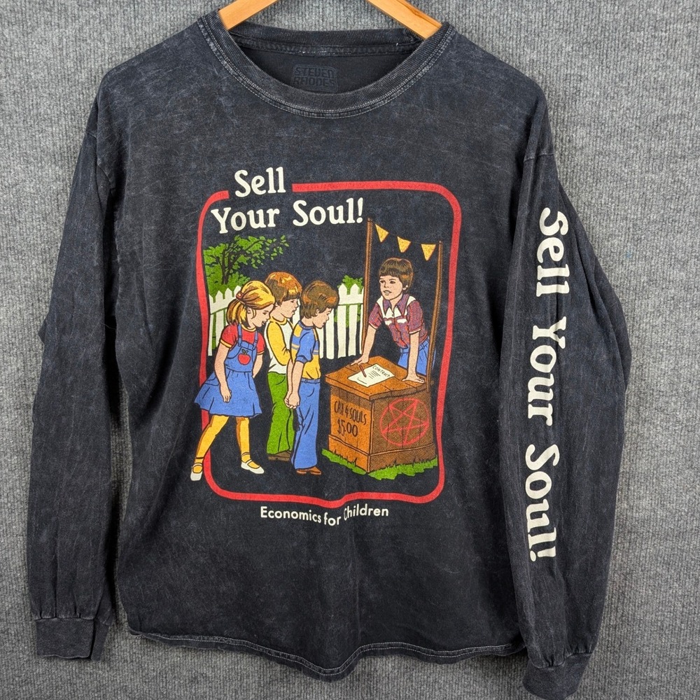 Steven Rhodes Sell Your Soul Economics for Children Long Sleeve Shirt Medium